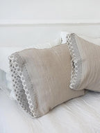 Lace Linen Bedding Set: Natural Flax Duvet Cover & Pillowcases