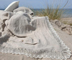 Linen LACE BEDDING SET farmhouse chic in natural flax or white linen - lace comforter set - Twin Queen
