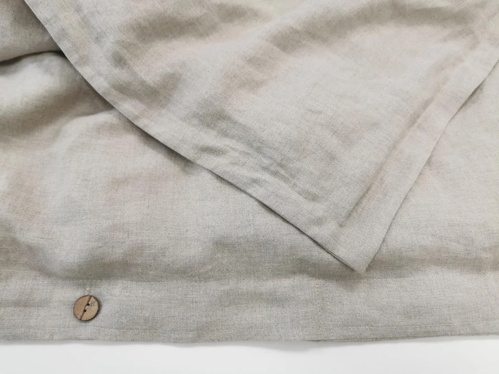 Natural Flax Linen Duvet Cover, Softened European Linen, 1 Inch Hem, Neutral Bedding