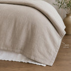 Natural Flax Linen Duvet Cover, Softened European Linen, 1 Inch Hem, Neutral Bedding