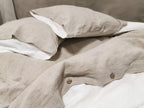 Linen Duvet Cover Set, Reversible European Flax Bedding, Farmhouse Style