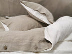 Linen Duvet Cover Set, Reversible European Flax Bedding, Farmhouse Style
