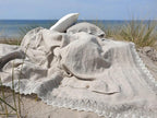 Linen LACE BEDDING SET farmhouse chic in natural flax or white linen - lace comforter set - Twin Queen